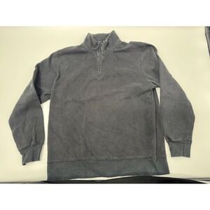 INTRIGUE Mens Charcoal Gray Quarter Zip Pullover Sweatshirt Size L